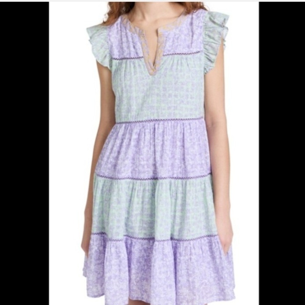 Roller Rabbit Pastel Ruffle Printed Dress Size XL